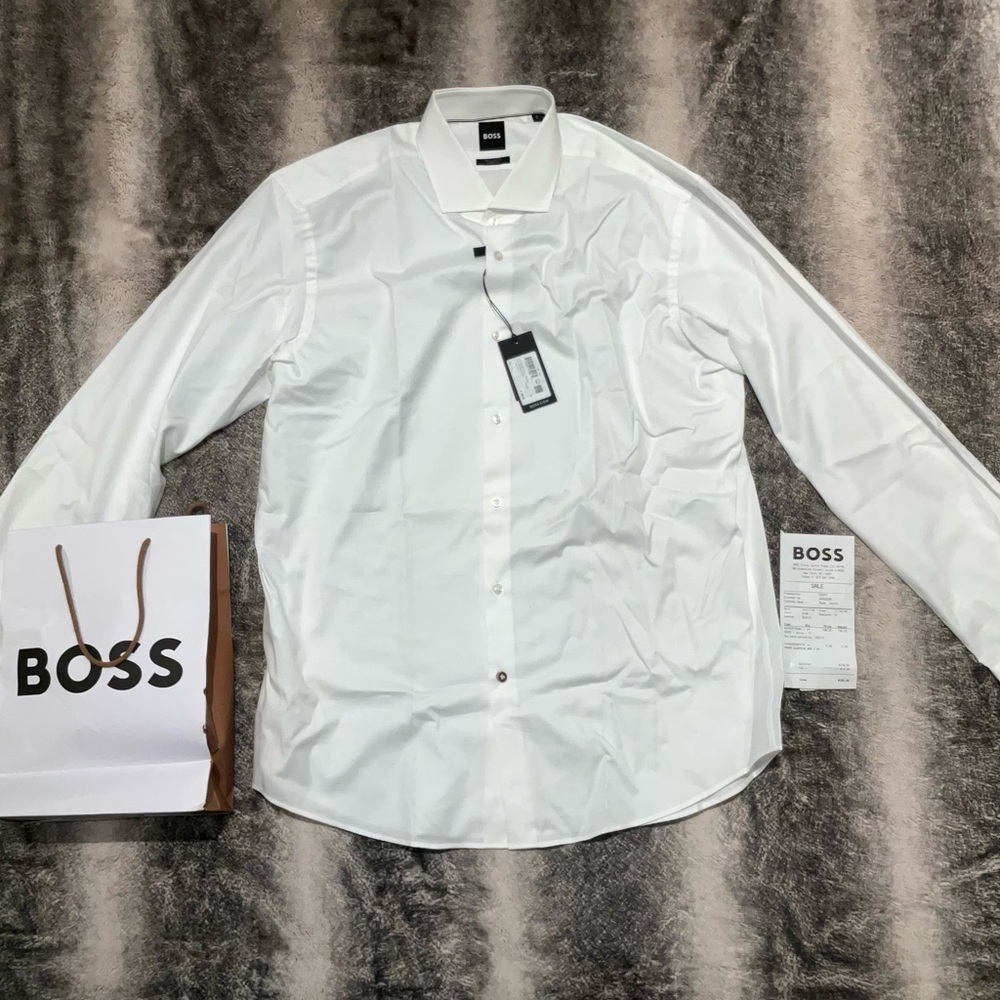 Hugo Boss White Dress Shirt Classic Elegance
